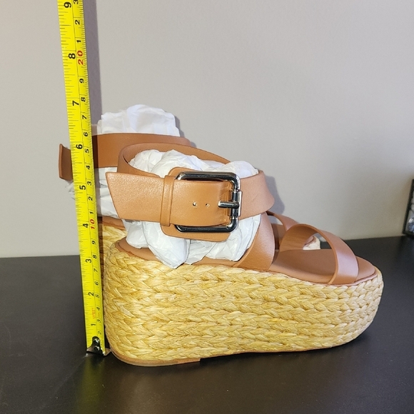Donna Morgan Tan Espadrilles with Platform Sole and Leather Straps - Picture 6 of 9